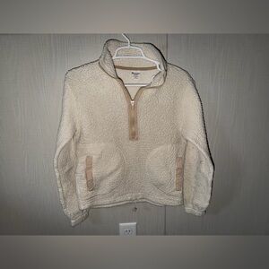 No Boundaries Cream Sherpa Zip-Up Jacket